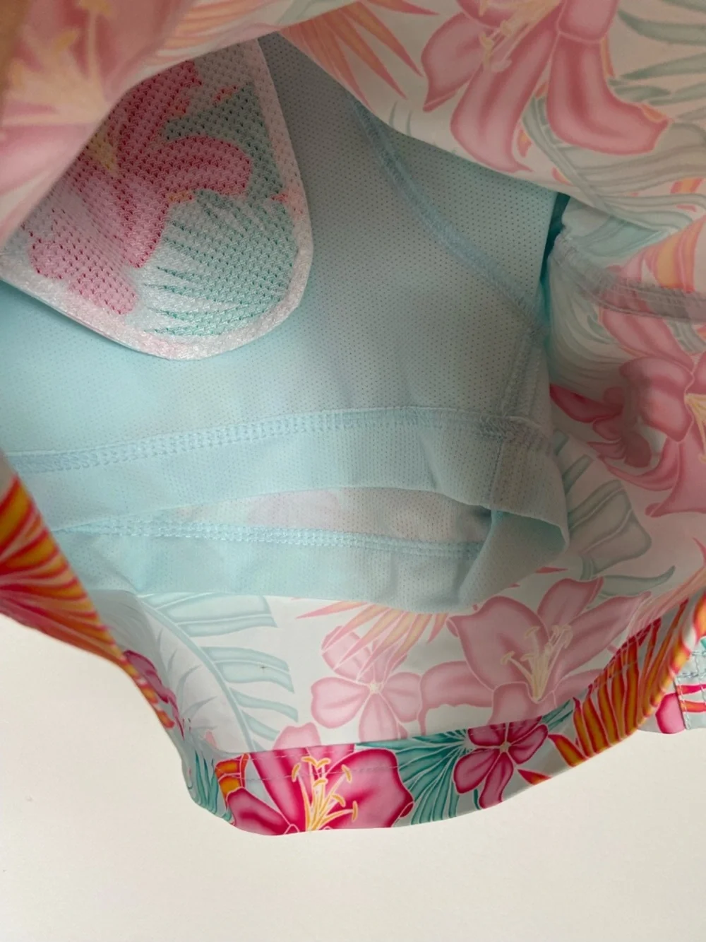 Men's Tropical Floral Swim Trunks Size XL Pink Drawstring Side Pockets Beach NWT